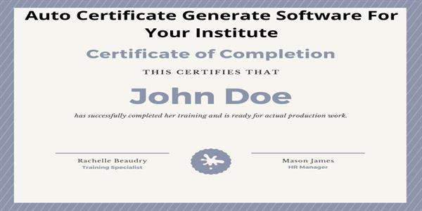 Online Free Automatic Course Certificate Generator Software For Training Center